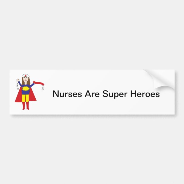 Autocollant De Voiture Brunette Nurses Super Hero Sticker (Devant)