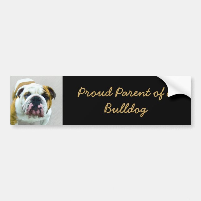 Autocollant De Voiture Bulldog Painting - Joli art original chien (Devant)