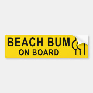 Autocollant De Voiture Bum de plage jaune pour hommes à bord