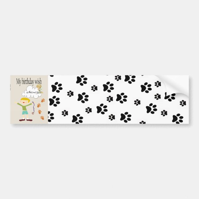 Autocollant De Voiture Bumper Sticker Anniversaire Voeux Empreintes de pa (Devant)