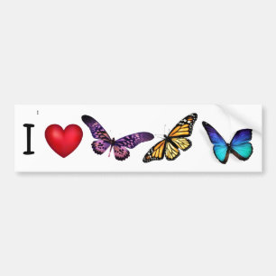 Autocollant De Voiture Bumper Sticker I (papillons cardiaques)