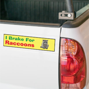 Autocollant De Voiture Bumper Sticker - Je freine pour Raccoons