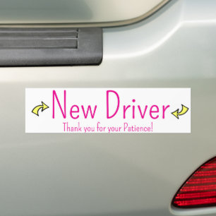 Autocollant De Voiture Bumper Sticker Nouveau conducteur, Patience Merci