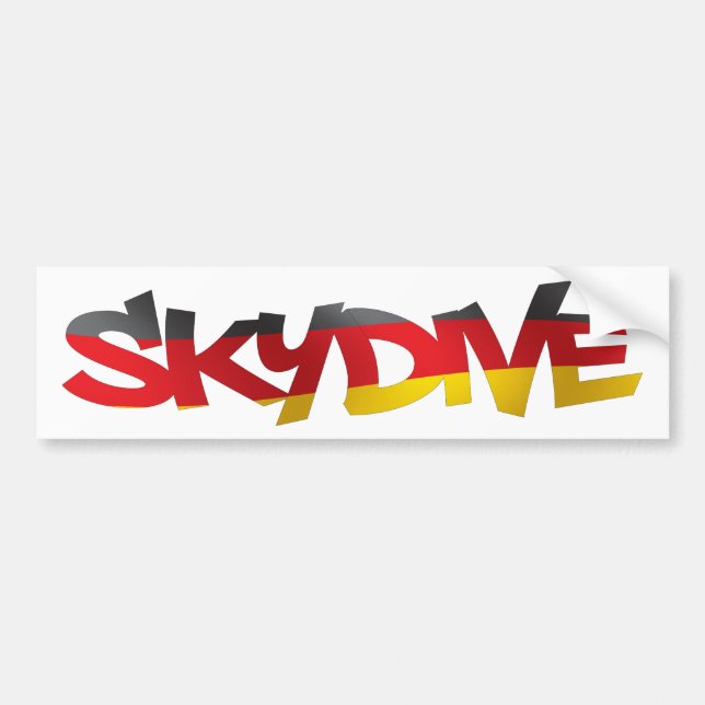 AUTOCOLLANT DE VOITURE BUMPER STICKER SKYDIVE ALLEMAGNE (Devant)