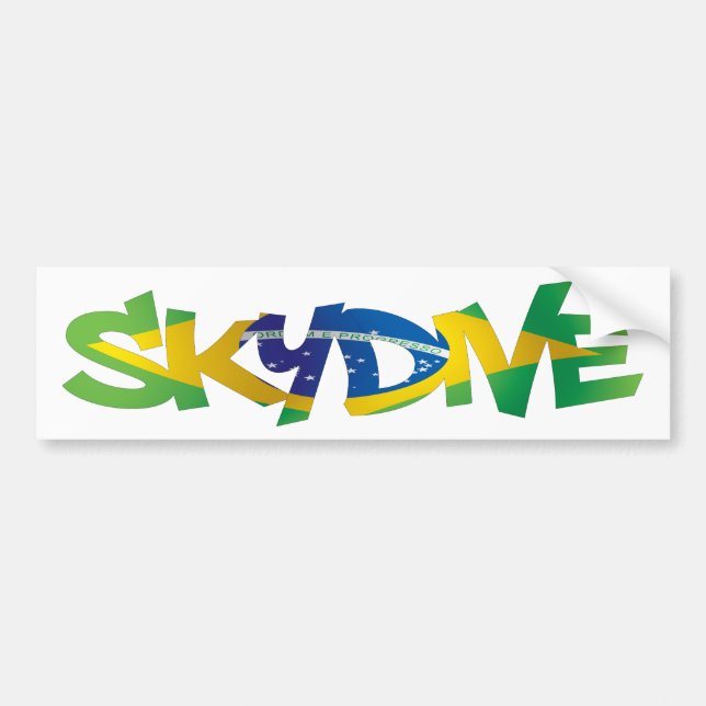 AUTOCOLLANT DE VOITURE BUMPER STICKER SKYDIVE BRÉSIL (Devant)