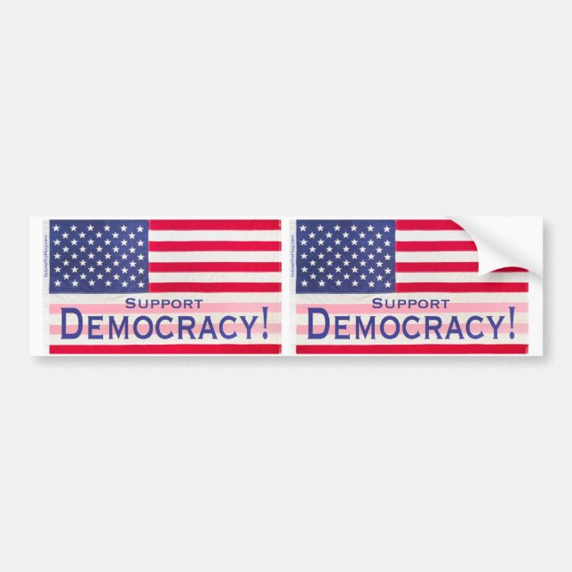 Autocollant De Voiture Bumper sticker - Support Democracy Flag Design (Devant)