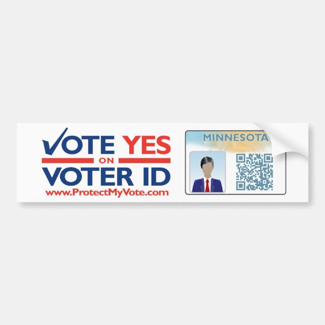 Autocollant De Voiture Bumper Sticker - Vote OUI sur l'ID de l'électeur (Devant)