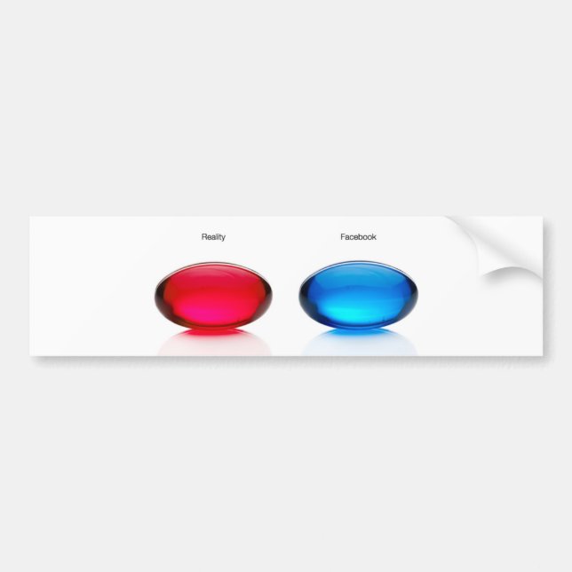 Autocollant De Voiture Bumpersticker bleu et rouge de pilule (Devant)