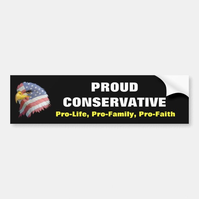 Autocollant De Voiture Bumpersticker conservateur fier - noir (Devant)