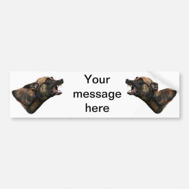 Autocollant De Voiture Bumpersticker de Malinois de Belge de grondement (Devant)