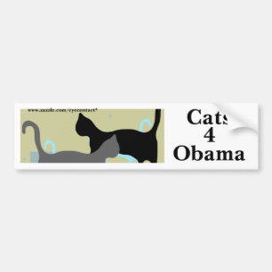 Autocollant De Voiture Bumpersticker d'Obama des chats 4