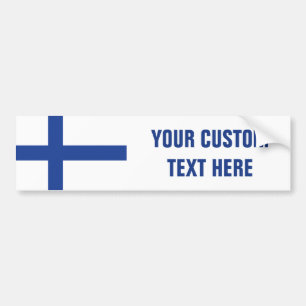 Autocollant De Voiture Bumpersticker finlandais de coutume de drapeau