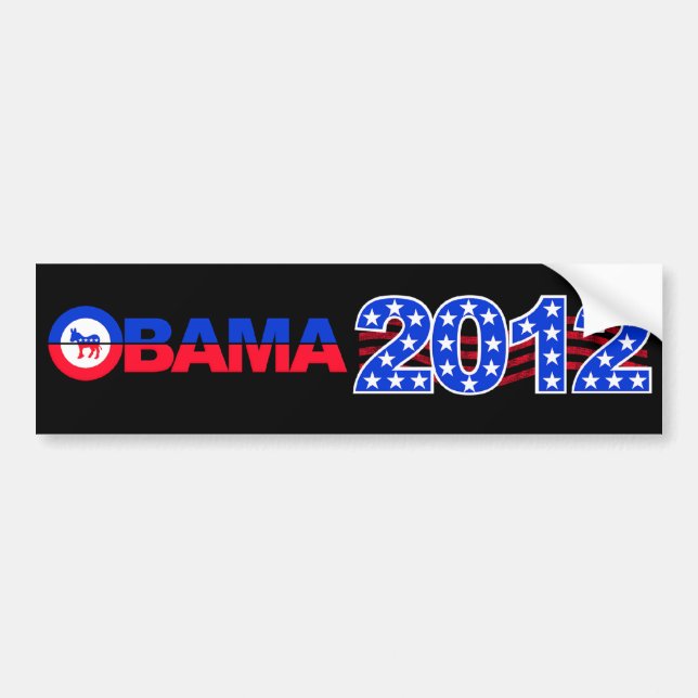 Autocollant De Voiture Bumpersticker OBAMA 2012 (Devant)