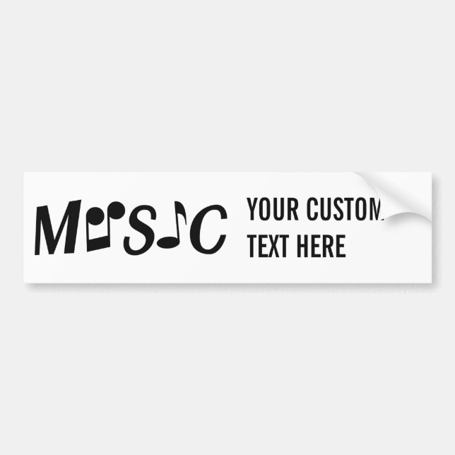 Autocollant De Voiture Bumpersticker personnalisé MUSIQUE (Devant)