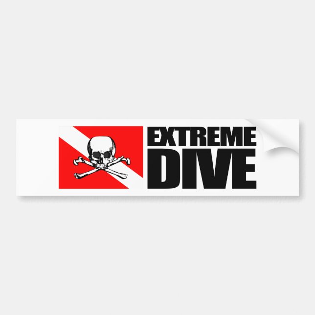 Autocollant De Voiture Bumpersticker pour plongée extrême (crâne) (Devant)