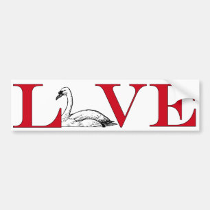 Autocollant De Voiture Bumpersticker Swan Lover
