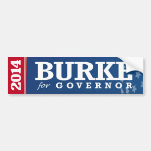 AUTOCOLLANT DE VOITURE BURKE POUR LE GOUVERNEUR 2014