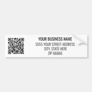 Autocollant De Voiture Business Name Address and QR Code URL Sticker