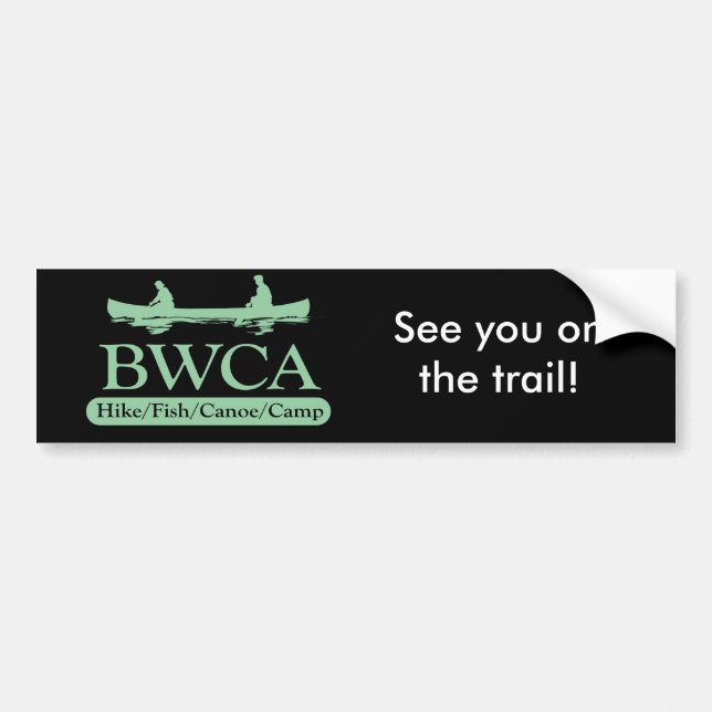Autocollant De Voiture BWCA/camp de canoë poissons de hausse (Devant)