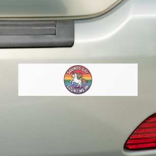 Autocollant De Voiture Ça a l'air gay, comptez-moi Rainbow Flag licorne L