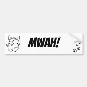 Autocollant De Voiture Cadeau drôle d'amateur de cheval Barn Banter Mwah