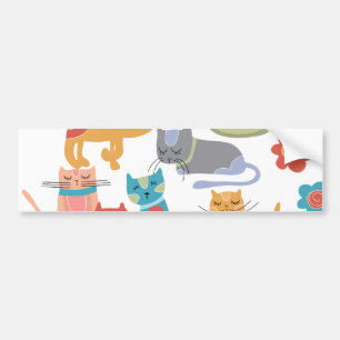 Autocollant De Voiture Cadeaux colorés d'impression de chats de Kitty