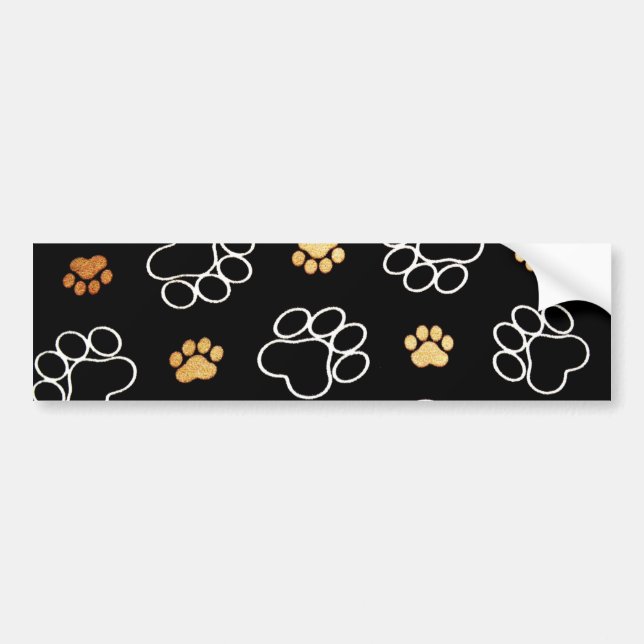 Autocollant De Voiture Cadeaux d'empreintes de pattes de chiot de chien (Devant)