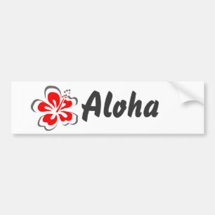 Autocollant De Voiture Cadeaux rouges de thème d'Hawaï de ketmie