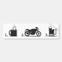 café, 2wheels, et bière - adhésif pour pare-chocs