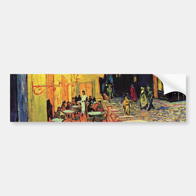 Autocollant De Voiture Café Terrasse à la nuit par Vincent van Gogh (Devant)