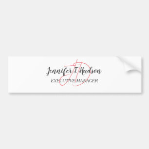 Autocollant De Voiture Calligraphie classique tendance monogramme