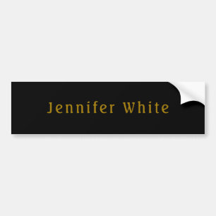 Autocollant De Voiture Calligraphie Elegant Retro Gold & Black Nom