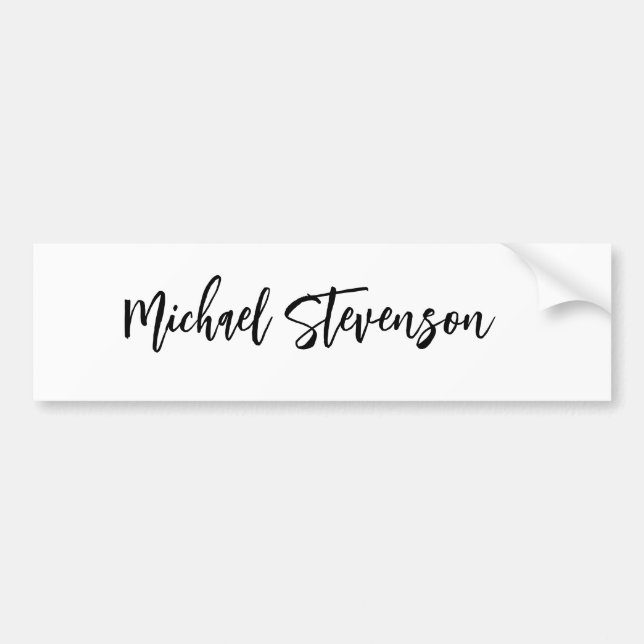 Autocollant De Voiture Calligraphie Noir Blanc Personnalisé Plaque Modern (Devant)