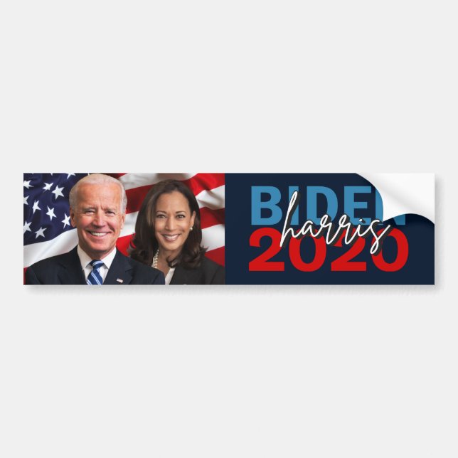 Autocollant De Voiture Campagne Biden Harris 2020 avec photo patriotique (Devant)
