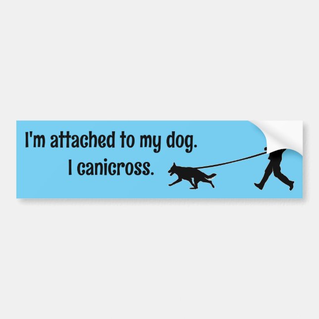 Autocollant De Voiture Canicross - Attaché à Mon Chien GSD (Devant)