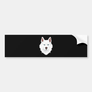Autocollant De Voiture Canine Husky Sibérienne Blanche - Chien Blanche