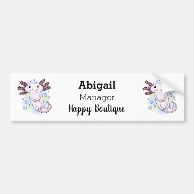 Autocollant De Voiture Caricature axolotl rose adorable (Devant)
