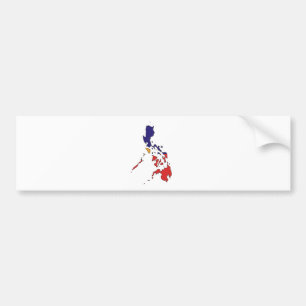 Autocollant De Voiture Carte de drapeau de Philippines normale