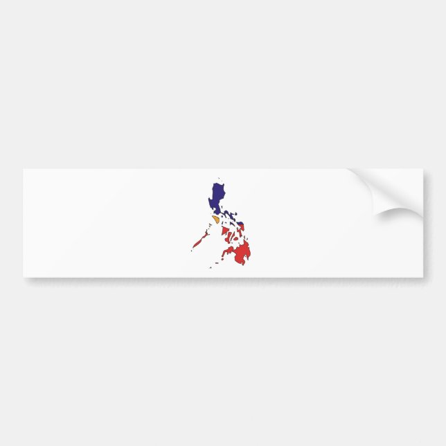 Autocollant De Voiture Carte de drapeau de Philippines normale (Devant)