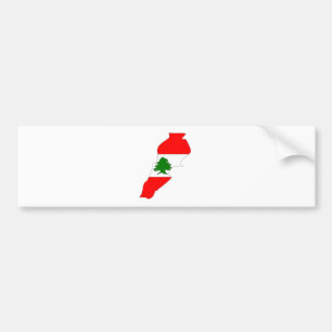Autocollant De Voiture Carte de drapeau du Liban normale