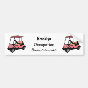 Autocollant De Voiture Carte de golf / dessin animé en voiturette de golf