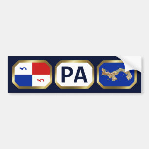 Autocollant De Voiture Carte de la bannière du Panama Code Bumper Sticke