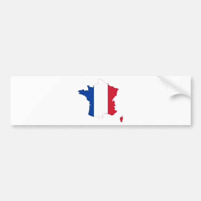 Autocollant De Voiture Carte franc de drapeau de la France (Devant)