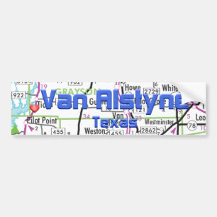 Autocollant De Voiture Carte Van Alstyne Texas