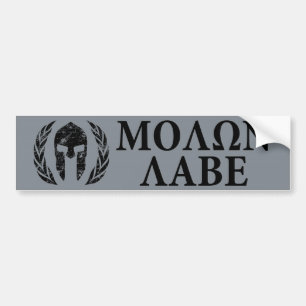 Autocollant De Voiture Casque spartiate grunge de Molon Labe