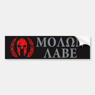 Autocollant De Voiture Casque spartiate Molon Labe Grunge