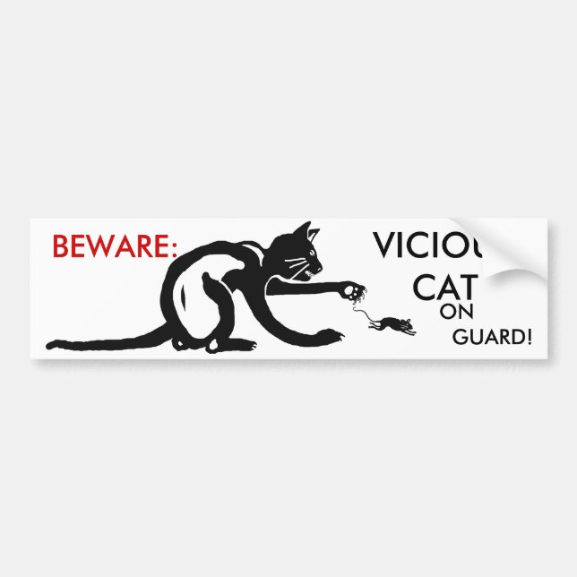 AUTOCOLLANT DE VOITURE CAT DE GARDE (Devant)