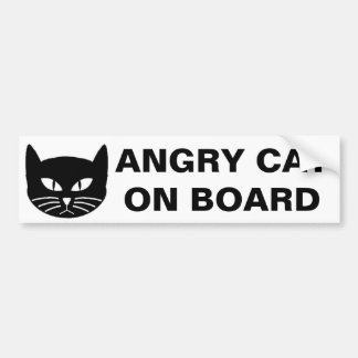 AUTOCOLLANT DE VOITURE CAT FÂCHÉ À BORD