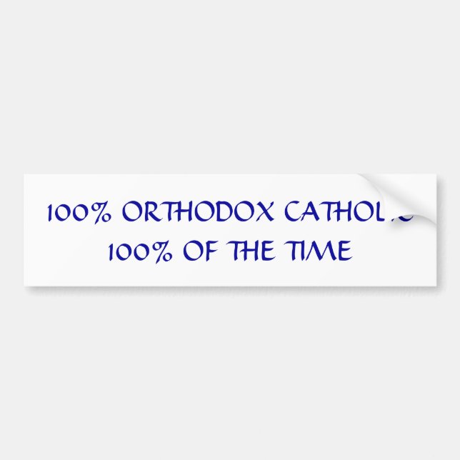 Autocollant De Voiture Catholique orthodoxe de 100% (Devant)