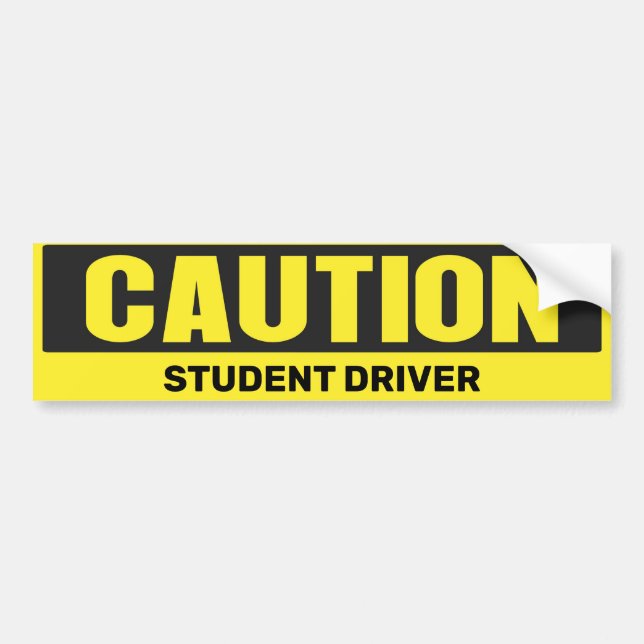 Autocollant De Voiture CAUTION Student Driver Bumper Sticker High-Vis (Devant)